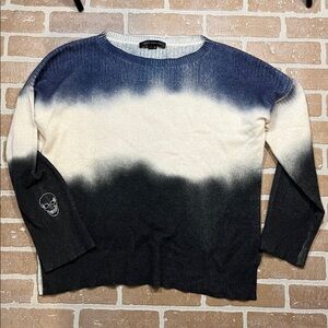 Skull Cashmere Sweater Mock Size L Women’s Gradient Ombre embroidered